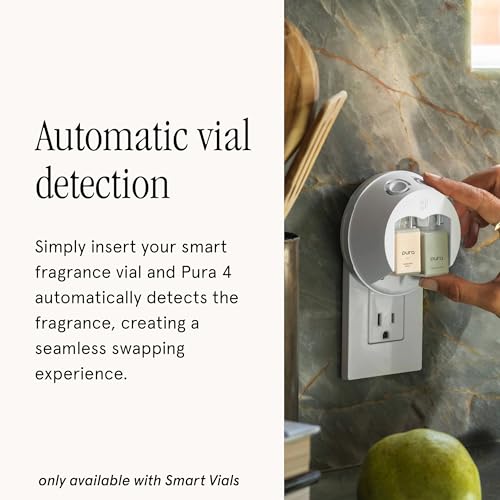 Pura Smart Home Fragrance Device Starter Set - Pura 4 - Scent Diffuser for Home - Includes Fragrance Aroma Diffuser - Squa...