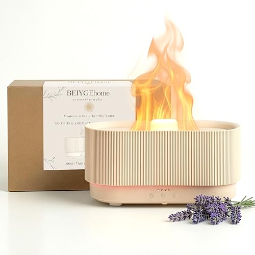 BEIYGE 8 Colour Aromatherapy Diffuser, Essential Oil Diffusers for Home, Desk Humidifier, Flame Diffuser, Ultrasonic Diffu...