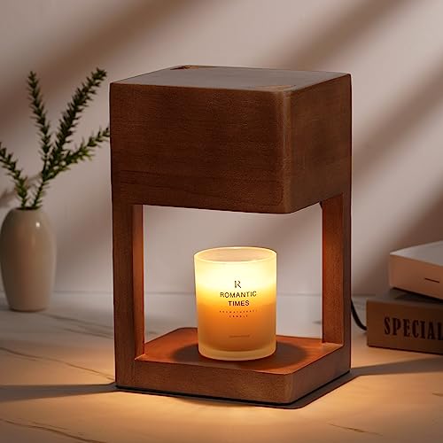 Candle Warmer Lamp Wood with Timer, Dimmable Electric Candle Lamp Warmer for Jar Candles, 2*35 Watt Bulb, Mothers Day Birt...