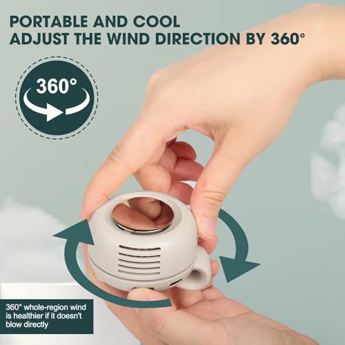 VACVOIIVCE White Portable Mini Bladeless Fan, 3-Speed Clip-on Fan for Shirt and Waist