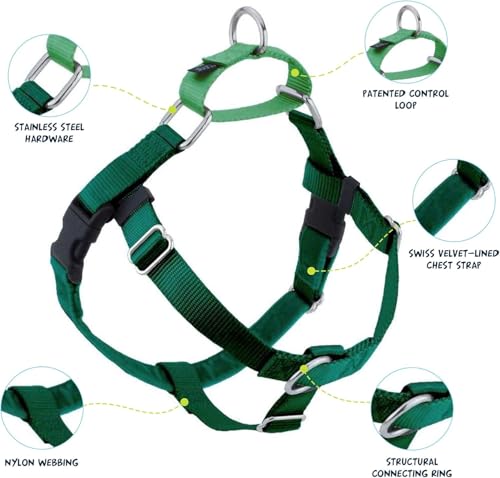 2 Hounds Design Freedom No Pull Dog Harness, Adjustable Harness and Leash Set, Easy Walking & Comfortable Control, Fits Sm...