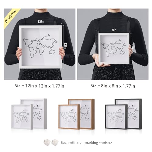 MUXIUNT Travel Adventure Archive Shadow Box For Memories,8&12Inch Concert Travel Ticket Stub Memory Top Loading Shadow Kee...