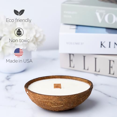 Badalyan Art Studio – Scented Candles Clearance | Coconut Shell Soy Wax Candle with Wooden Wick | Candles for Home Décor |...