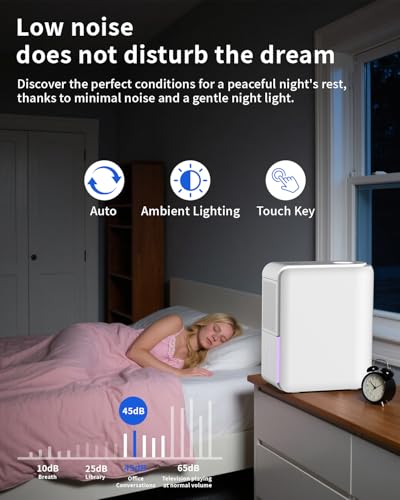 3 in 1 Dehumidifier, Humidifier & Aroma Diffuser with Air Combo One - 39Oz, Small Auto Purifier Humidity Control Quiet 27d...