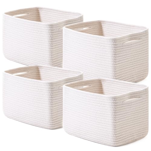 ICERZCZ Storage Baskets for Organizing, Woven Basket for Storage, Storage Baskets Bin for Shelves, Cotton Rope Basket with...