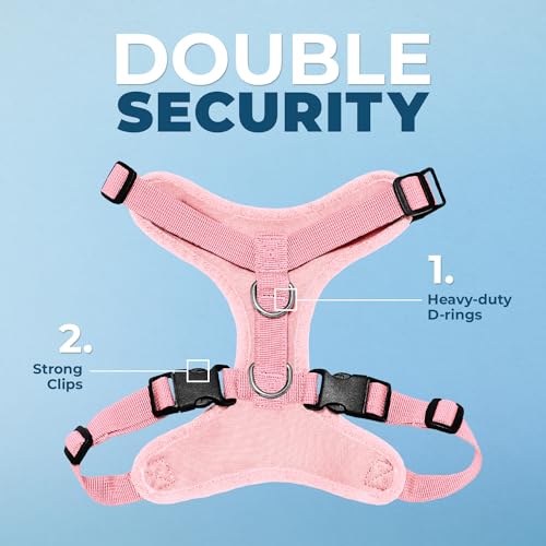 Voyager Step-in Pet Harness - All Weather Mesh, Adjustable Step in Harness for Cats and Dogs by Best Pet Supplies - Pink, S