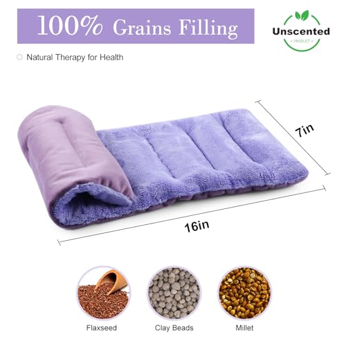 SuzziPad Microwave Heating Pad for Neck Shoulder Back, 7x16 Microwavable Moist Heat Pack, Warm Compress Hot Pack, Flaxseed...