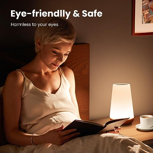 THAUSDAS Night Light, Dimmable Touch Lamp for Bedroom, Portable Table Bedside Lamp, 5 Brightness 13 RGB Colors, Night Ligh...