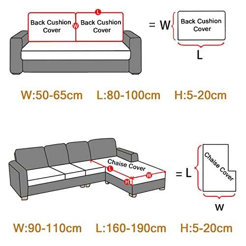 MIFXIN Velvet Stretchy Couch Cushion Slipcover Sofa Cover Universal Wear-Resistant L Shape Sectional Sofa Backrest Cushion...