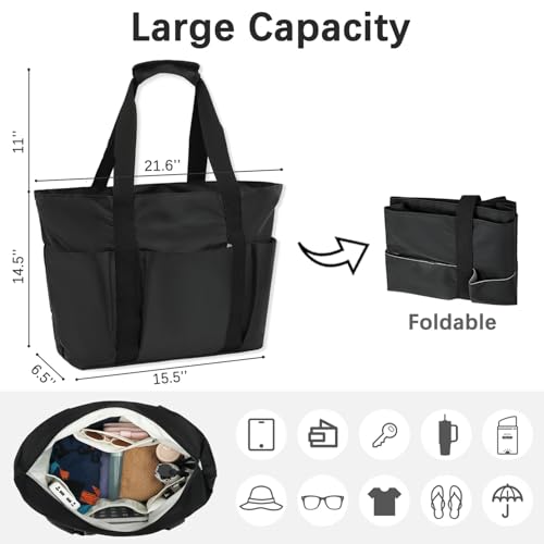 Fammart Waterproof Beach Bag for Women with Wet Pocket, Beach Tote Compatible with Stanley Cup for Pool Travel Cruise