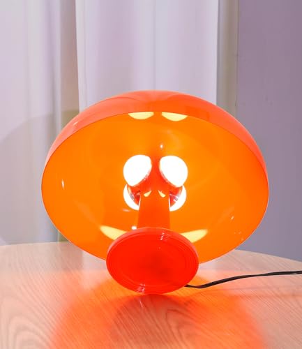 Anykonio Orange Mushroom Lamp, Mid Century Modern Table Lamp for Bedroom, Minimalist Mushroom Decor Bedside Small Lamps, 2...