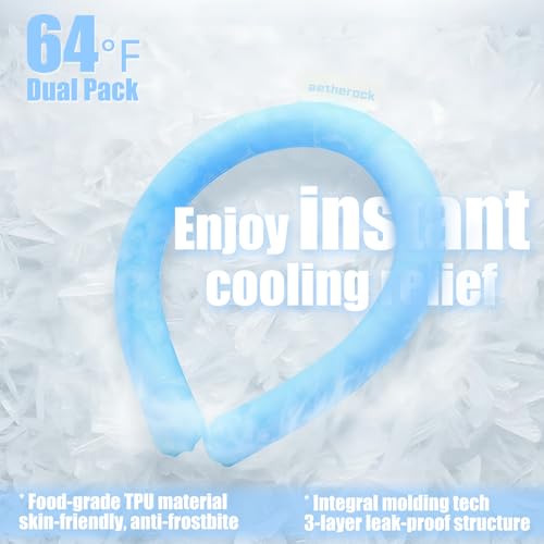 2 PCS Neck Cooling Tube,with Insulated Carry Bag,Reusable Ice Pack,Neck Coolers for Hot Weather,Ice Ring for Summer Heat,P...