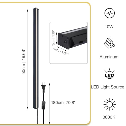 SHREALMS Corner Wall Lamp Linear Sconce, Aluminum Long Bar Wall Lighting Fixture, Mood LED Wall Mounted Lamps for Living R...