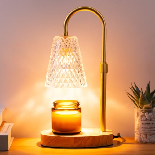 Candle Warmer Lamp Electric Timer - Candles Wax Warmers Glass Lamps for Jar Candles Burner No Flame Scented Melting Warmin...