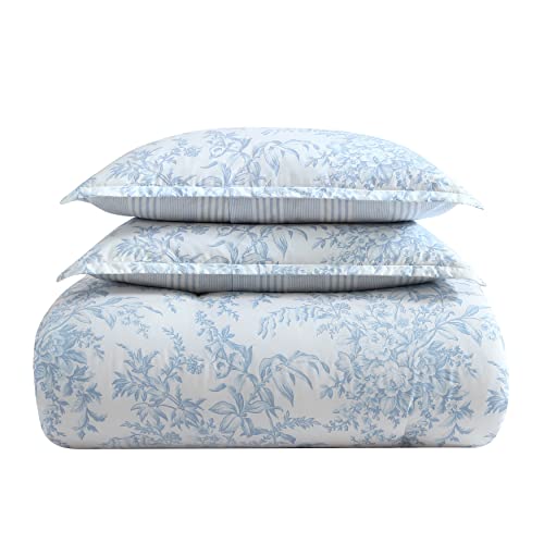 Laura Ashley - Queen Comforter Set, Soft & Reversible Cotton Floral Bedding with a Medium Weight Feel, 3 Piece Bed Set wit...