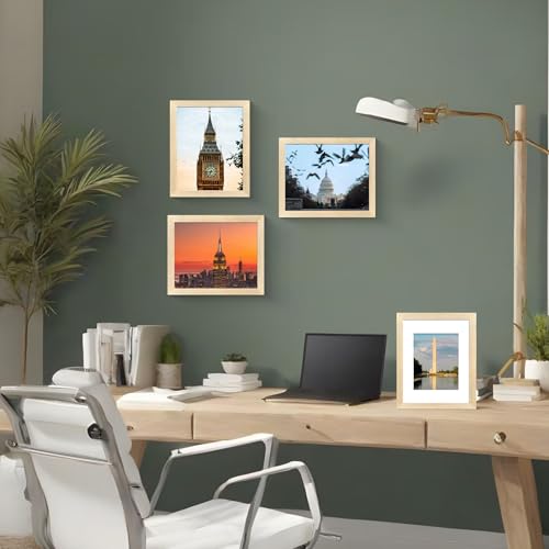 LUCKYLIFE 8x10 Picture Frame, Natural Solid Wooden Photo Frames, Display 5x7 with Mat or 8 x 10 Without Mat, Wall or Table...