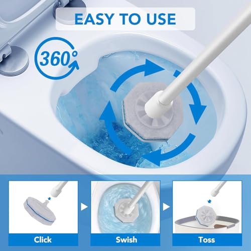 60 Count Toilet Bowl Wand Refills for Clorox,Disposable Toilet Bowl Cleaner Refill Pads for Most Toilet System,Disposable ...
