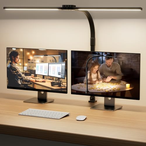 SIBRILLE LED Desk Lamp for Home Office - Dimmable Computer Desk Light with Clamp, Modern Architect Task Lamp with Color Ch...