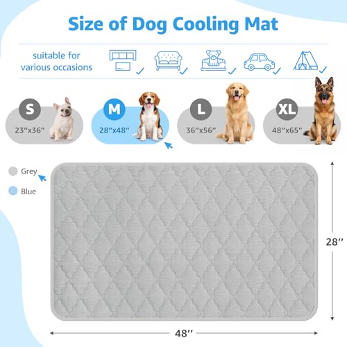 LOOBANI Dog Cooling Mat 48"x28"- Dog Cooling Pad Durable, Cool Blanket Machine Washable, Large Pet Cool Mat for Outdoor, I...