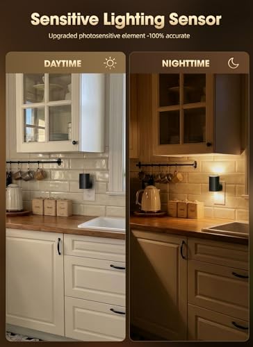Brightown 2 Pack Night Lights Plug Into Wall, Modern Night Light with Rotating Plug, Dusk to Dawn Sensor, 0-100LM Stepless...