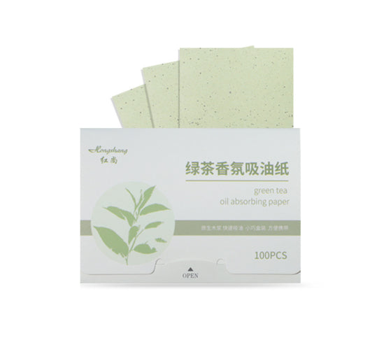 Green Tea Velvet Portable Fragrance Oil-Control Facial Tissues For Touch-Ups