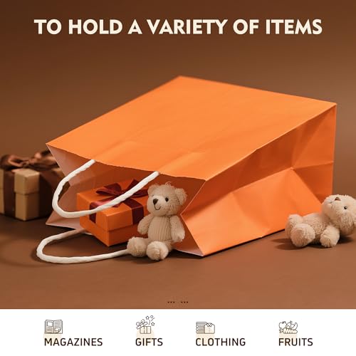 YEEHAW 24 Pack Small Gift Bags 5.8"×3.2"×8.25" Kraft Paper Bags with Handles, Party Favor Bags Bulk for Kids Birthday, Bab...