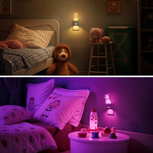 L LOHAS LED Night Light for Kids,3D Cute Puppy Night Lights,Schnauzer with Dusk to Dawn Sensor, RGB+Soft White 3000K,Dog N...
