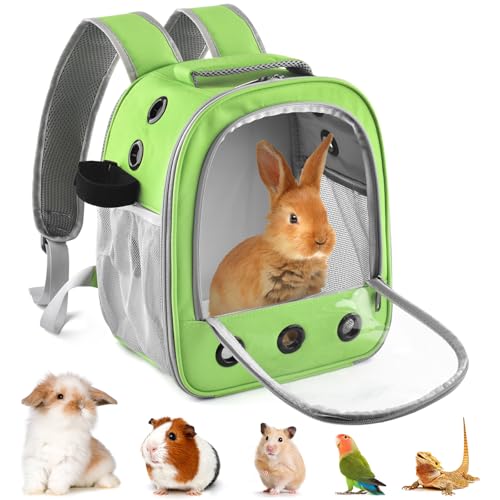 DBNESS Guinea Pig Carrier Backpack, Portable Rabbit Travel Carring Bag for Pet Bunny Chinchilla Bearded Dragon Hamster Par...
