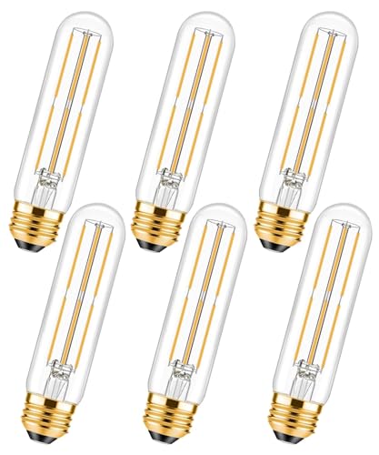 Dimmable T10 LED Light Bulbs 6 Watt Equivalent 60W E26 Edison Tubular Long Bulbs Warm White 2700K, Desk Lamp, Bedbroom Caf...