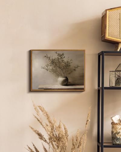 InSimSea Framed Wall Art for Living Room Rustic Olive Branch Still Life Wall Decor Room Aesthetic Oil Painting Farmhouse A...