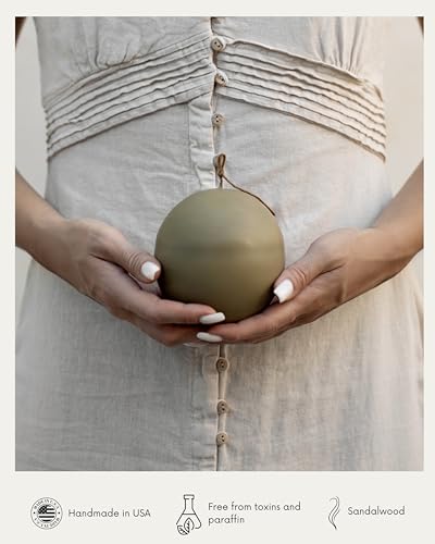 LAWA Imperfect Sphere Candle - Beautiful Handmade Pillar Scented Soy Wax Elegant Aesthetic Candle Housewarming Gift Home R...