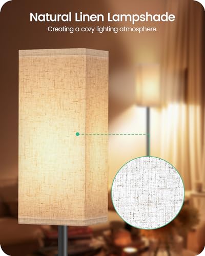 GOEBLESON 64.6" Floor Lamp, Pole with Foot Switch, Modern Standing Lamp Lampshade, Minimalist Freestanding Lamp (Bulb Not ...