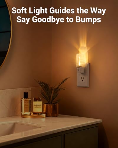 DEWENWILS Plug in Night Light with Switch, Manual ON Off LED Nightlight for Kids, Nursery, Bedroom, Bathroom, Hallway, Sta...