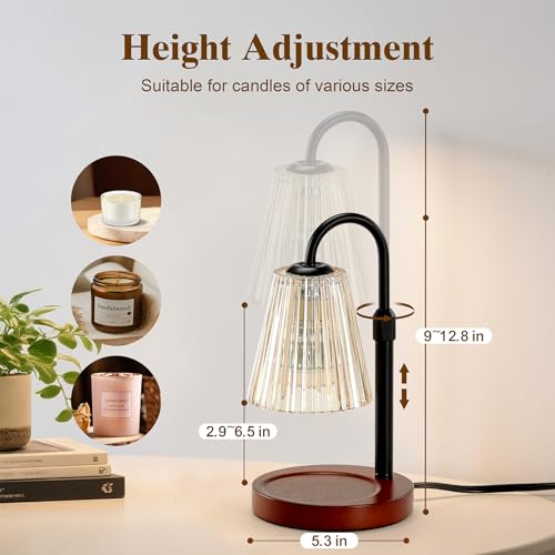 Briever Electric Candle Warmer Lamp with Timer Dimmer, Adjustable Height Wax Melter Warmer for Jar Candles, House Warming ...