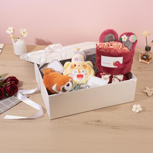 Rinrda Extra Large Gift Box 16.5x13x5.5 inches,White Gift Boxes with Lids for Presents,Perfect for Birthday,Valentine's Da...