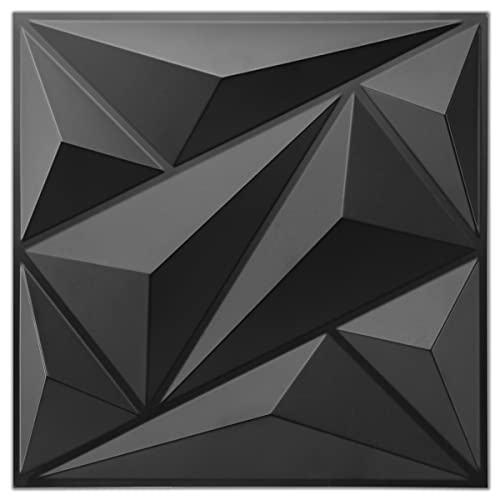 Art3dwallpanels 33 Pack 3D Wall Panel Diamond for Interior Wall Décor, PVC Flower Textured Wall Panels for Living Room Lob...