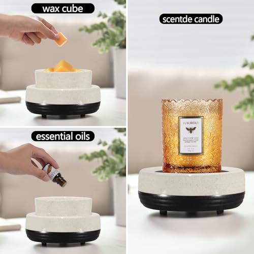 copinpin Wax Melts Warmer, Ceramic Candle Melter Melting Wax 3-in-1 Oil Burner Electric Fits Yankee Large Jar, Scented Can...