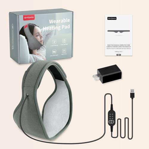 Comfytemp Face Heating Pad for TMJ Relief, Heated Face Mask with 3 Heat and Time Settings, USB Electric Wearable Heating P...