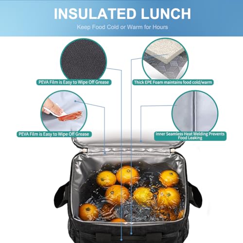 iknoe Insulated Lunch Bag, Foldable 8.5L Cooler Bag for Men & Women, Leakproof Thermal Design, Great for Office, Picnic, T...