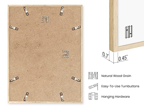 HAUS AND HUES Beige Oak Wood 12x16 Picture Frame - Modern Wood Wall Art Display - Lightweight 12x16 Frame for Art Prints, ...