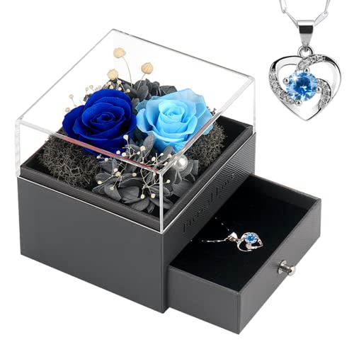 SHOKUTO Preserved Rose,Birthday Gifts for Women Mom Girlfriend,Gifts for Mom Grandma Wife Daughter Sister,Jewelry Boxes wi...