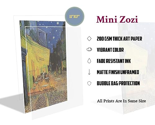 MINI ZOZI Famous Art Prints And Posters 16PCS Paintings Fine Art Impressionist Renaissance Aesthetic Romanticism Big Poste...