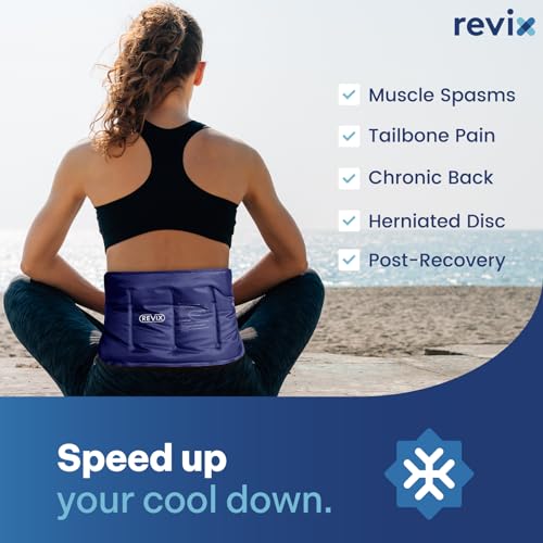 REVIX Ice Pack for Injuries Reusable Gel for Lower Back, Cold Packs for Back Shoulder, Elbow, Hip, Leg, Wrap Around Entire...