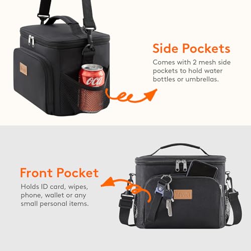Lifewit Reusable Insulated Lunch Bag, Portable Cooler Freezable Soft Lunchbox Leakproof with Adjustable Shoulder Strap for...