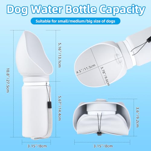 Dog Water Bottle, Leakproof Portable Water Bowl for Dog, Lightweight Water Bottle for Dogs, Food Grade Silicone, Collapsib...