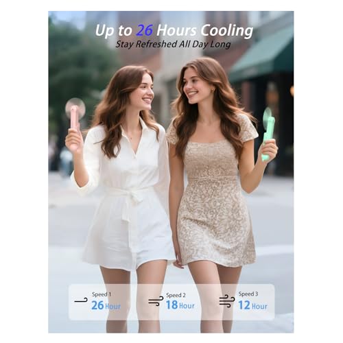 Dosododa Portable Handheld Fan, Small Mini Foldable Personal Fan [26H Max Cooling Time], 3 IN 1 USB Rechargeable for Trave...