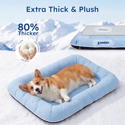 ZOMISA Cooling Dog Bed Q-MAX >0.5, Cooling Crate Mat for Extra Large Dogs, Cold Kennel Pad with Chill Breathable Washable ...