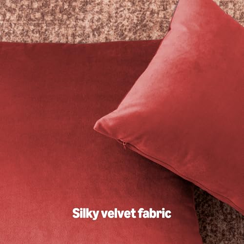 Amazon Basics Velvet Throw Pillow Covers, Soft Decorative Square Cushion Cases Modern Home Decor for Sofa, Couch, Bed, 18...
