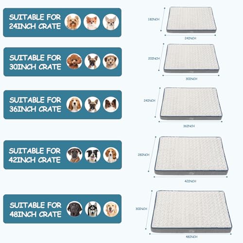 EMPSIGN Reversible Cool and Warm Dog Bed for Crate Pad, Pet Beds with Washable and Removable Cover, Dogs Crate Beds Sleepi...