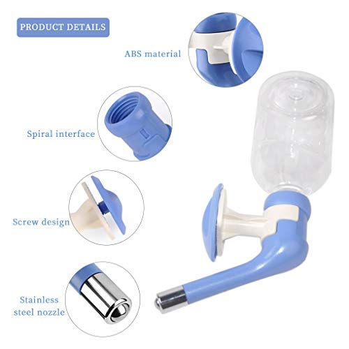 Andiker Dog Water Bottle for Crate, No-drip 350ml Dog Water Dispenser Adjustable and Detachable Installed on the Kennel Ca...